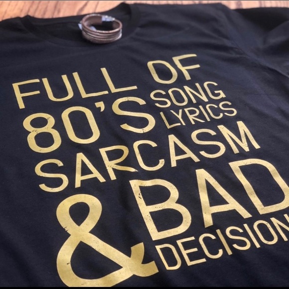 cotton heritage Tops - Funny 80s tshirt, song lyrics, NWT